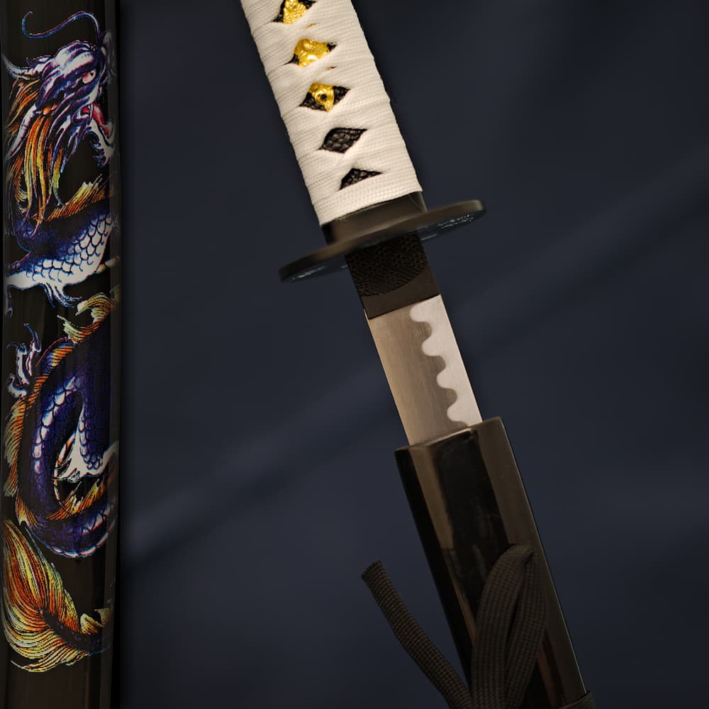 katana Japonais Faux Soie Luxe Dragon Épée Sac Samouraï Katana Sac Étui Tai Chi 