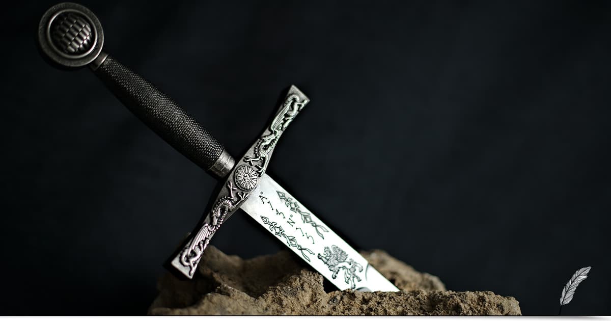 Comment S Appelle L épée Du Roi Arthur Excalibur, l'Épée du roi Arthur, noir et argent #Terressens