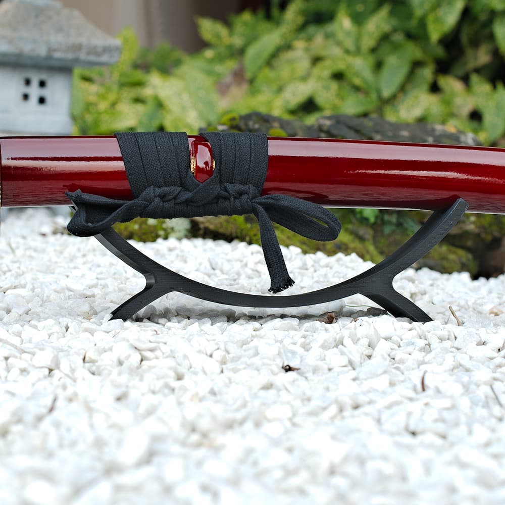 Support D'épée En Bois Massif Pour Katana - 39x8x19 Cm - Présentation Décorative Pour Salon, Bureau