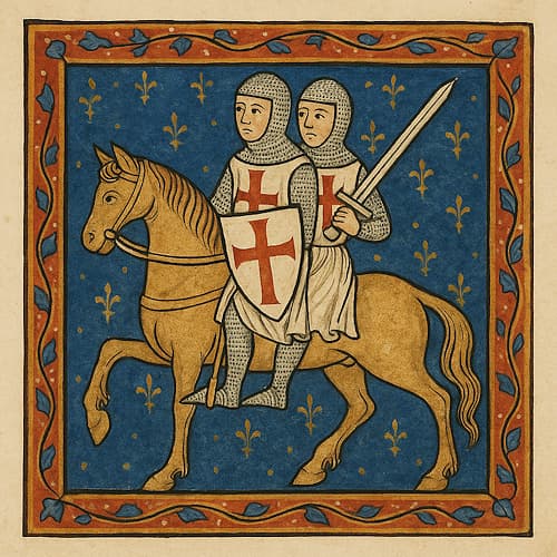 Deux chevaliers, un seul cheval : symbole d’humilité… et de force #Terressens