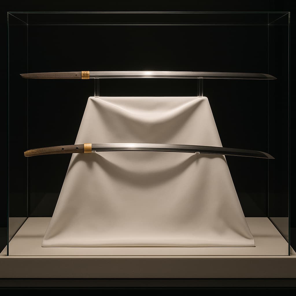 Du chokutō au katana, quand le Japon forge son identité. Les illustrations de cette rubrique sont créées à l’aide de l’intelligence artificielle, sous la direction de notre équipe éditoriale. Cette technologie nous permet de donner vie à des scènes historiques ou légendaires, dans le respect de notre passion pour l’authenticité et l’imaginaire. #Terressens, là où les récits prennent forme