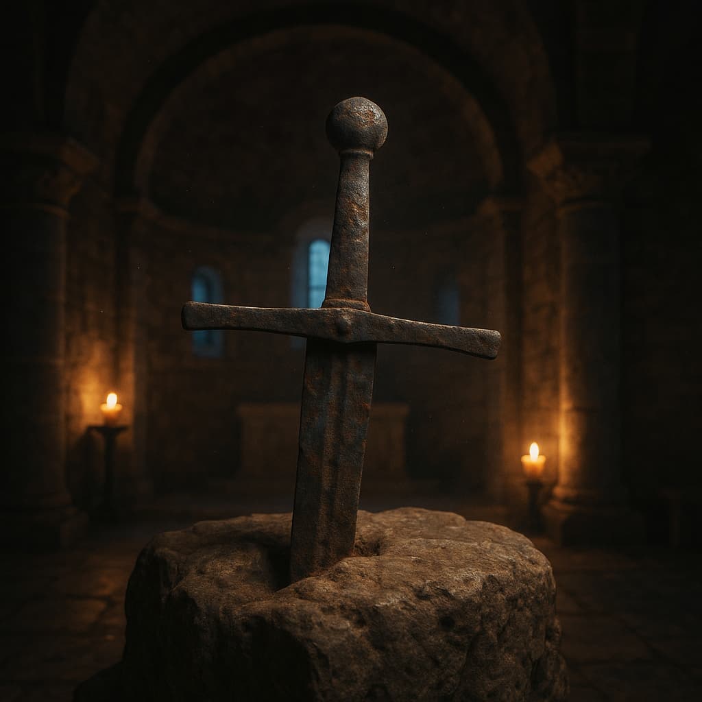 Excalibur, une piste toscane testée en labo. Les illustrations de cette rubrique sont créées à l’aide de l’intelligence artificielle, sous la direction de notre équipe éditoriale. Cette technologie nous permet de donner vie à des scènes historiques ou légendaires, dans le respect de notre passion pour l’authenticité et l’imaginaire. #Terressens, là où les récits prennent forme