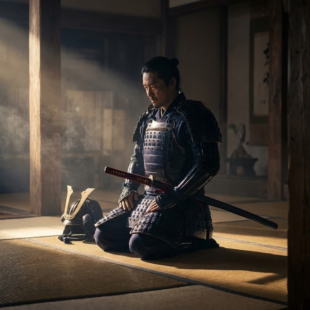 Fugen jikkō, la vertu d’agir sans dire. Les illustrations de cette rubrique sont créées à l’aide de l’intelligence artificielle, sous la direction de notre équipe éditoriale. Cette technologie nous permet de donner vie à des scènes historiques ou légendaires, dans le respect de notre passion pour l’authenticité et l’imaginaire. #Terressens, là où les récits prennent forme