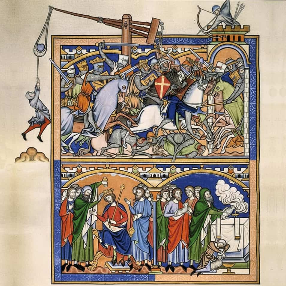 La Bible Maciejowski, story-board de la guerre. Les illustrations de cette rubrique sont créées à l’aide de l’intelligence artificielle, sous la direction de notre équipe éditoriale. Cette technologie nous permet de donner vie à des scènes historiques ou légendaires, dans le respect de notre passion pour l’authenticité et l’imaginaire. #Terressens, là où les récits prennent forme