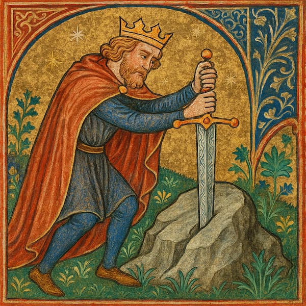 Excalibur : lame magique ou chef-d'œuvre damassé ?
Les illustrations de cette rubrique sont créées à l’aide de l’intelligence artificielle, sous la direction de notre équipe éditoriale.
Cette technologie nous permet de donner vie à des scènes historiques ou légendaires, dans le respect de notre passion pour l’authenticité et l’imaginaire.
#Terressens, là où les récits prennent forme