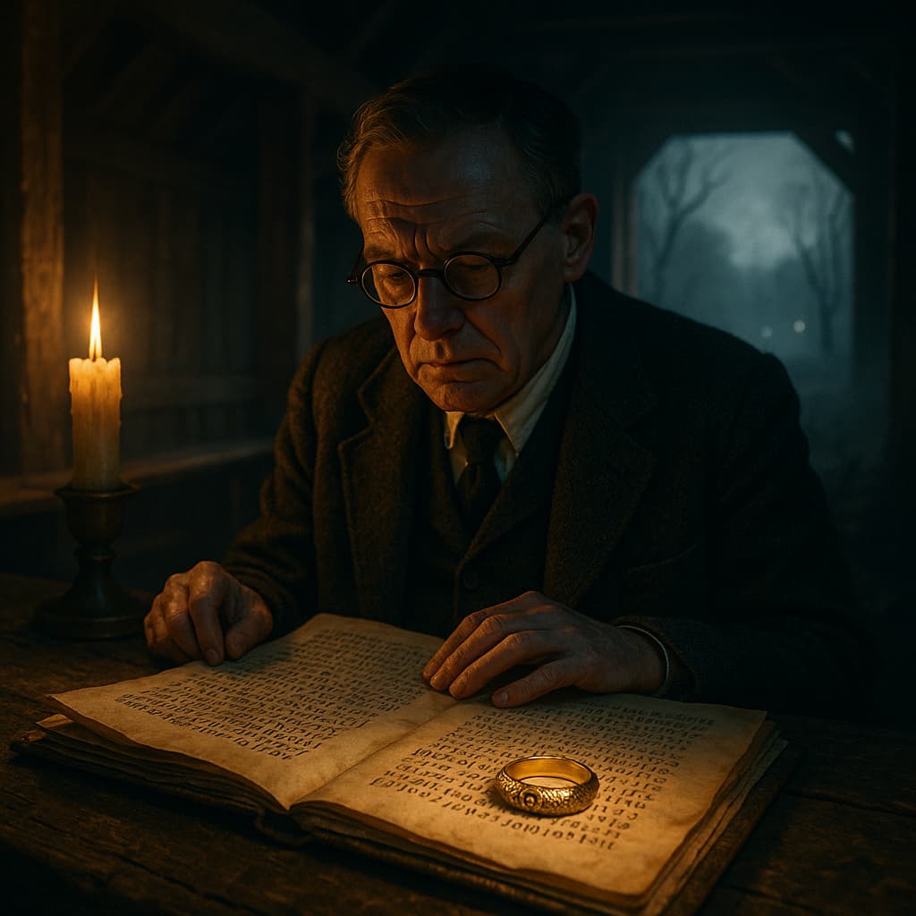 Les racines médiévales du Seigneur des Anneaux. Les illustrations de cette rubrique sont créées à l’aide de l’intelligence artificielle, sous la direction de notre équipe éditoriale. Cette technologie nous permet de donner vie à des scènes historiques ou légendaires, dans le respect de notre passion pour l’authenticité et l’imaginaire. #Terressens, là où les récits prennent forme