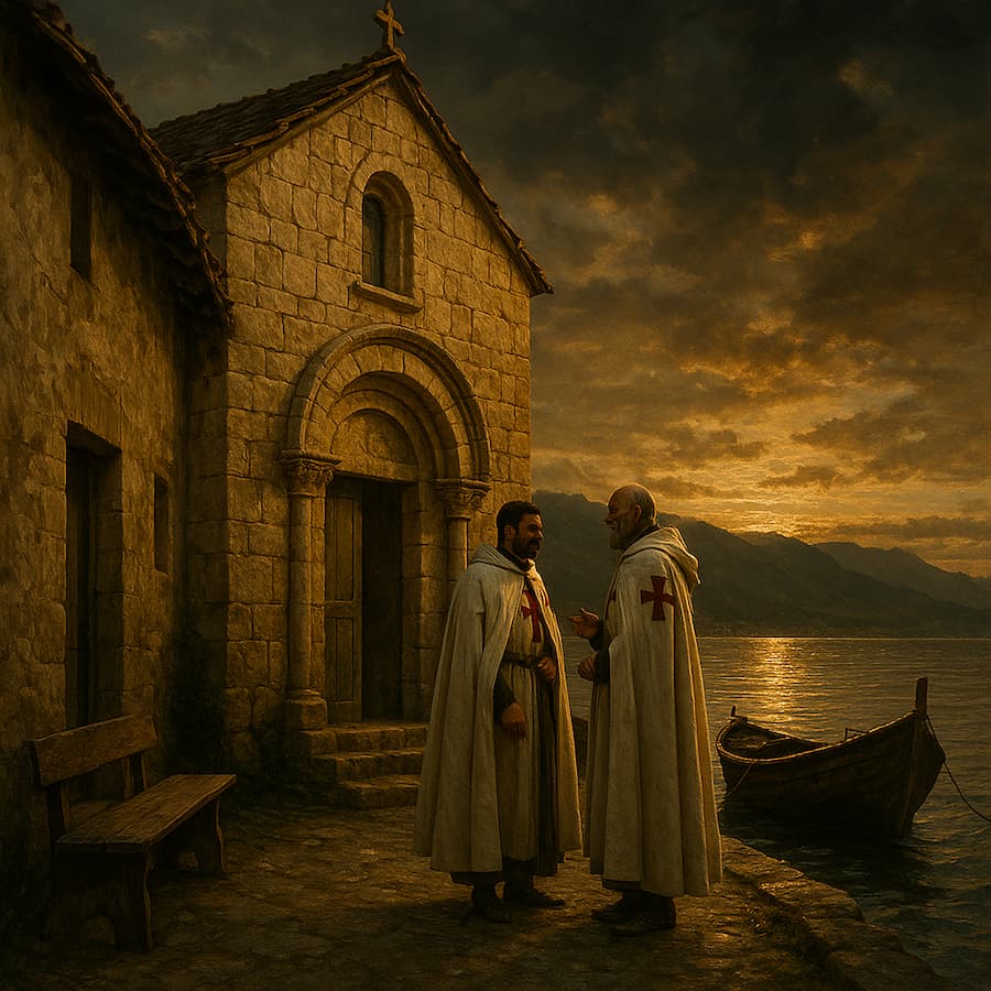 Rive et La Chaux, la petite Suisse du Temple. Les illustrations de cette rubrique sont créées à l’aide de l’intelligence artificielle, sous la direction de notre équipe éditoriale. Cette technologie nous permet de donner vie à des scènes historiques ou légendaires, dans le respect de notre passion pour l’authenticité et l’imaginaire. #Terressens, là où les récits prennent forme