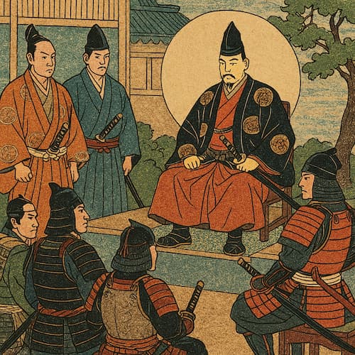 Estampe japonaise représentant un shogun entouré de daimyos et de samouraïs, illustrant la hiérarchie militaire du Japon féodal.
Les illustrations de cette rubrique sont créées à l’aide de l’intelligence artificielle, sous la direction de notre équipe éditoriale.
Cette technologie nous permet de donner vie à des scènes historiques ou légendaires, dans le respect de notre passion pour l’authenticité et l’imaginaire.
#Terressens, là où les récits prennent forme Estampe japonaise représentant un shogun entouré de daimyos et de samouraïs, illustrant la hiérarchie militaire du Japon féodal.
Les illustrations de cette rubrique sont créées à l’aide de l’intelligence artificielle, sous la direction de notre équipe éditoriale.
Cette technologie nous permet de donner vie à des scènes historiques ou légendaires, dans le respect de notre passion pour l’authenticité et l’imaginaire.
#Terressens, là où les récits prennent forme