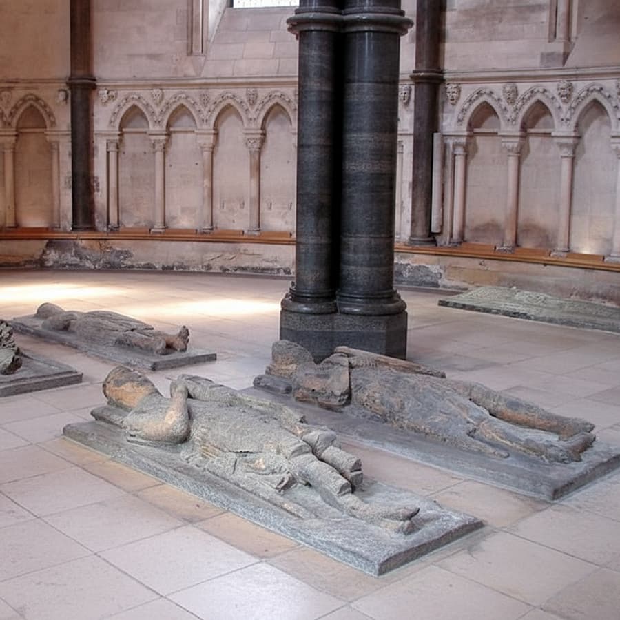 Temple Church, les neuf chevaliers de pierre. Les illustrations de cette rubrique sont créées à l’aide de l’intelligence artificielle, sous la direction de notre équipe éditoriale. Cette technologie nous permet de donner vie à des scènes historiques ou légendaires, dans le respect de notre passion pour l’authenticité et l’imaginaire. #Terressens, là où les récits prennent forme