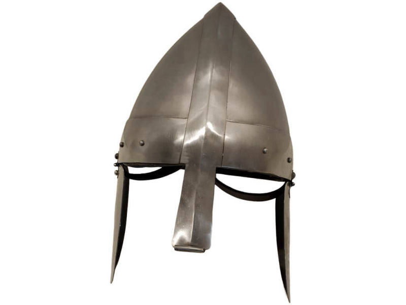 Casque médiéval avec garde joues et protection matelassée