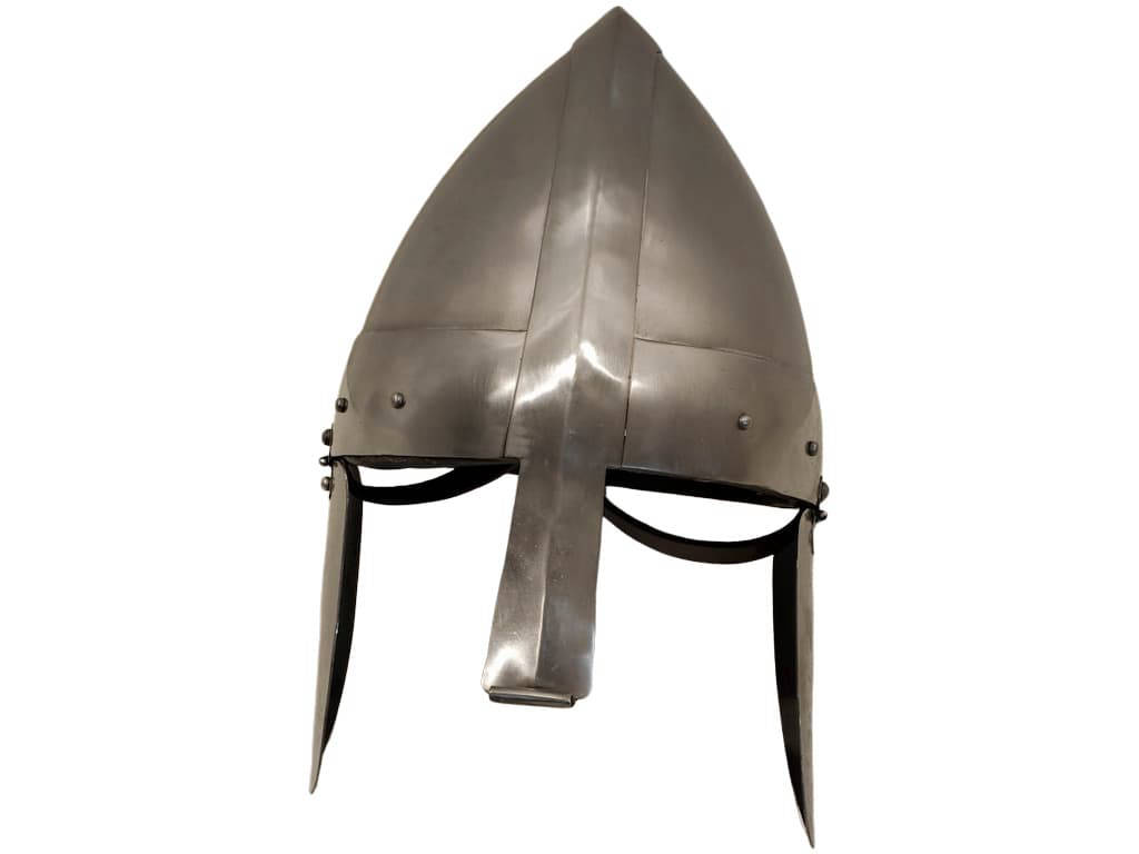 Casque médiéval avec garde joues et protection matelassée