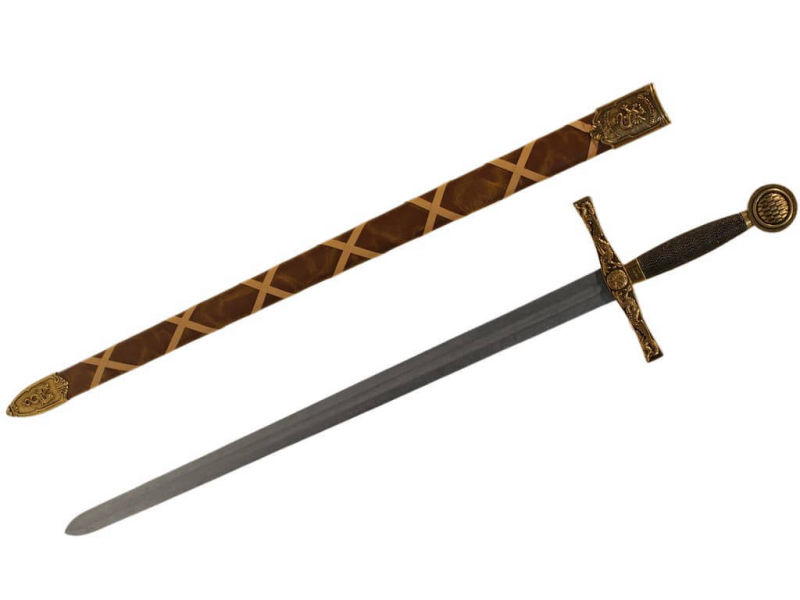 Excalibur, l'Épée du roi Arthur, avec fourreau rouge (modèle de décoration)