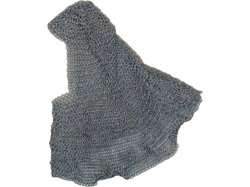 Camail d'armure médiévale (pièce d'armure médiévale en mailles aboutées ; capuchon de mailles)