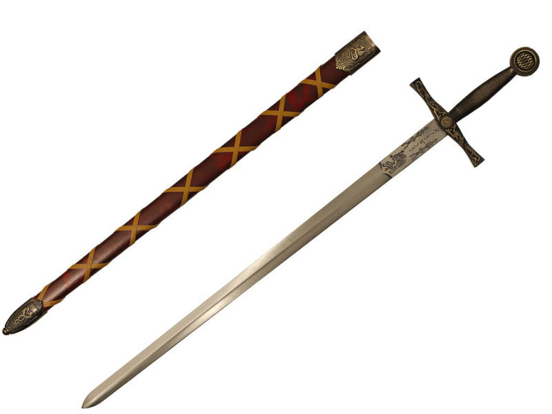Excalibur, l'Épée du roi Arthur, avec fourreau rouge (modèle de décoration) Excalibur, l'Épée du roi Arthur, avec fourreau rouge tressé #Terressens