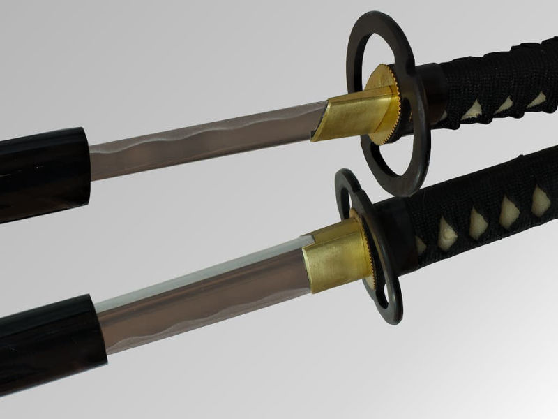 Katana aiguisé noir Miyamoto Musashi 宮本 武蔵 #Terressens