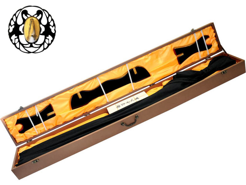 Katana Terre sacrée (聖地, Seichi), lame aiguisée 1095, véritable hamon, tressages bruns #Terressens Katana Terre sacrée (聖地, Seichi), lame aiguisée 1095, véritable hamon, tressages bruns #Terressens