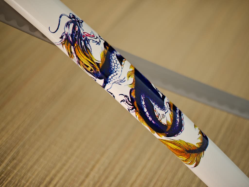 Katana de collection « Dragon des neiges » #Terressens Katana de collection « Dragon des neiges » #Terressens