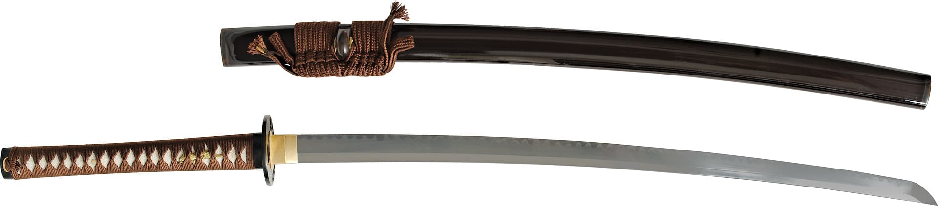 Katana Maru 1095, véritable Hamon, aiguisage à la main « Chairo » 茶色 (marron, couleur du thé) #Terressens
