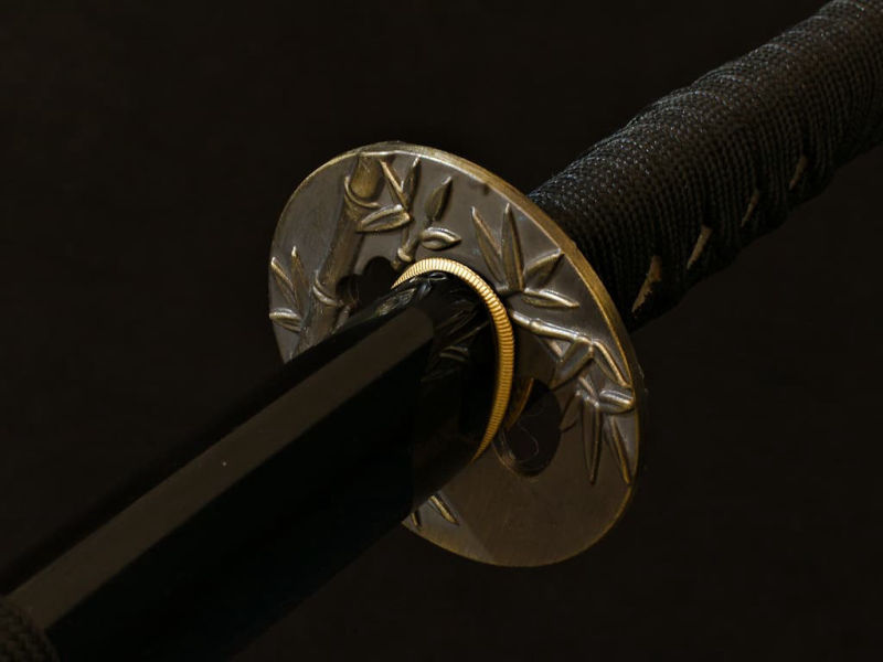 Katana aiguisé « Bushi » (武士 samouraï, guerrier), lame gravée (les 7 vertus du Bushidō) #Terressens Katana aiguisé « Bushi » (武士 samouraï, guerrier), lame gravée (les 7 vertus du Bushidō) #Terressens