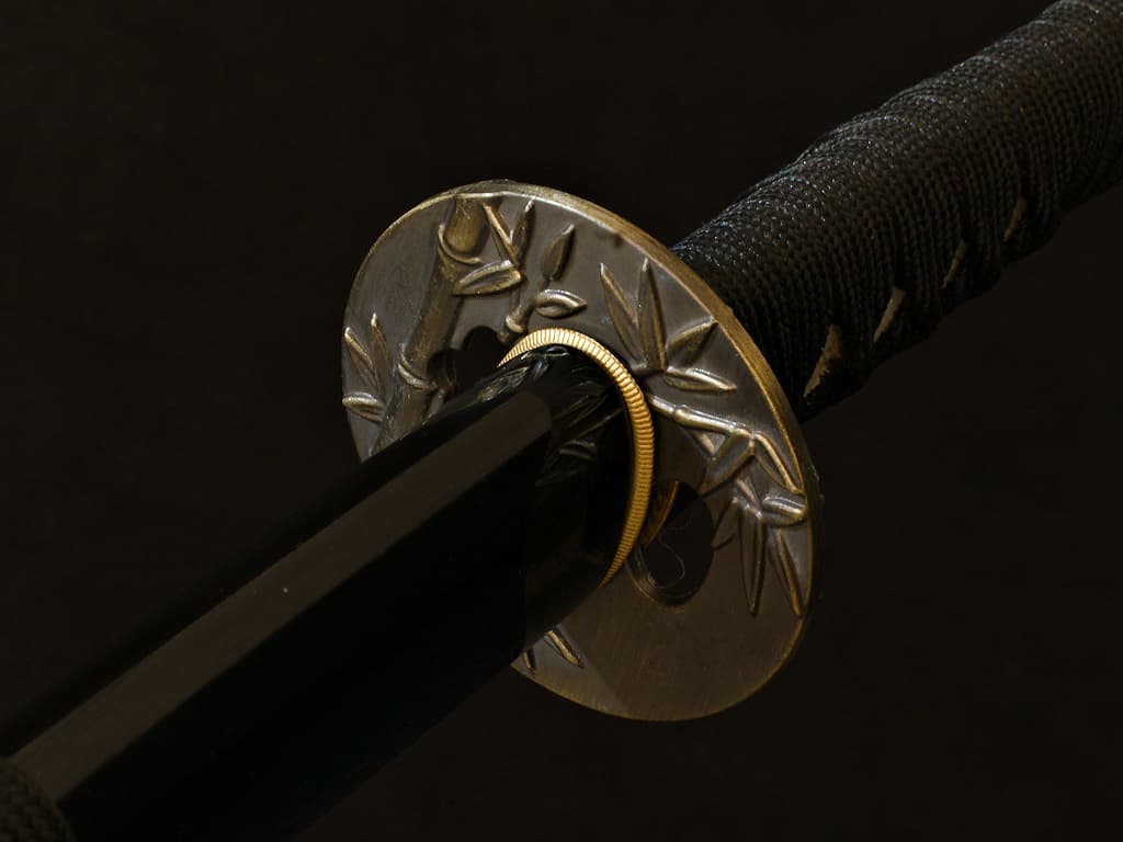 Katana aiguisé « Bushi » (武士 samouraï, guerrier), lame gravée (les 7 vertus du Bushidō) #Terressens Katana aiguisé « Bushi » (武士 samouraï, guerrier), lame gravée (les 7 vertus du Bushidō) #Terressens