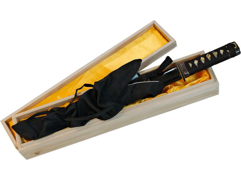 Yami, tantō aiguisé noir, lame damassée (闇 sombre) # Terressens