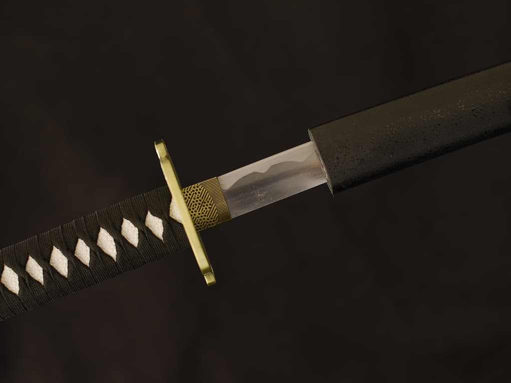 Nodachi (野太刀 long sabre japonais, ou ōdachi 大太刀, épée longue) #Terressens