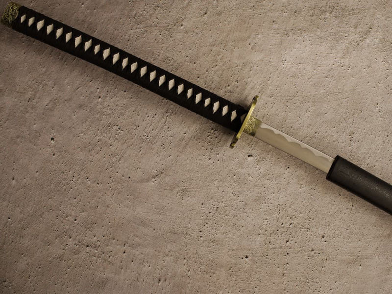 Nodachi (野太刀 long sabre japonais, ou ōdachi 大太刀, épée longue) #Terressens