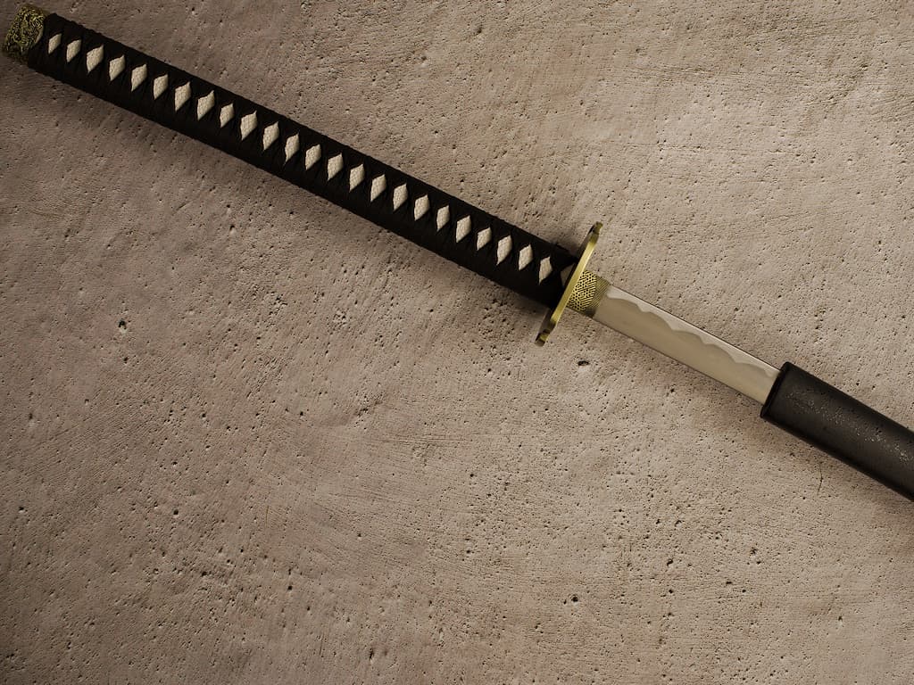 Nodachi (野太刀 long sabre japonais, ou ōdachi 大太刀, épée longue) #Terressens