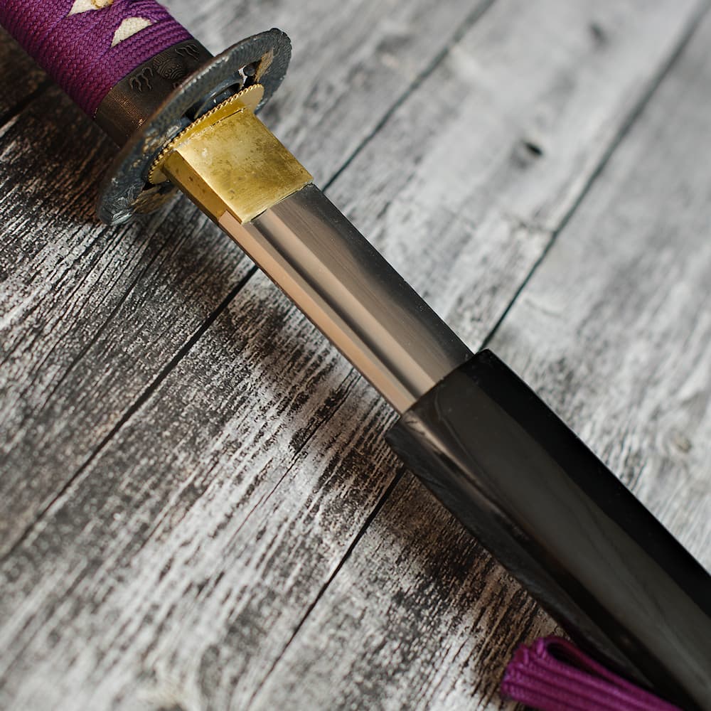 Katana aiguisé « Murasaki » (紫 plante japonaise utilisée pour fabriquer de la teinture violette), maru 1060 #Terressens
