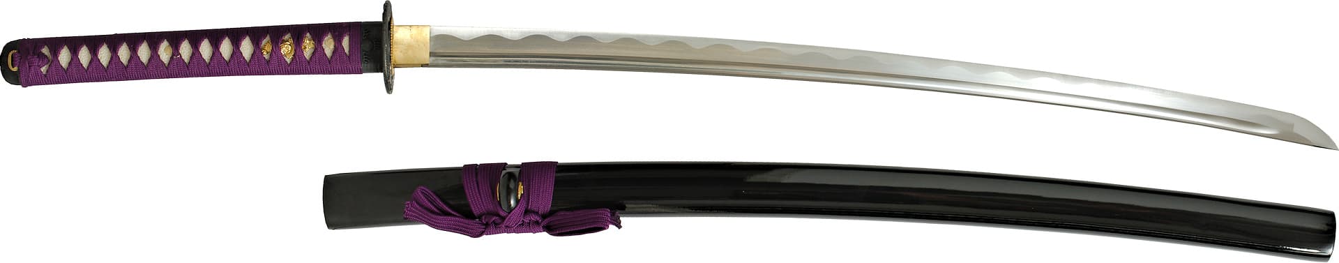 Katana aiguisé « Murasaki » (紫 plante japonaise utilisée pour fabriquer de la teinture violette), maru 1060 #Terressens