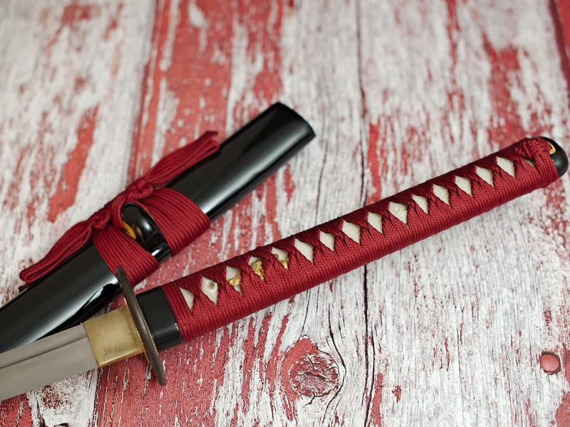 Katana « Griffes de dragon » rouge, Maru 1060 #Terressens Katana « Griffes de dragon » rouge, Maru 1060 #Terressens