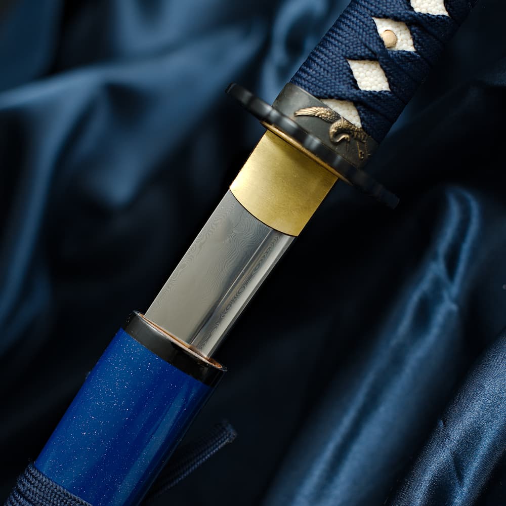 Katana « Hoshizora » (星空 ciel étoilé), forge Damas, véritable hamon #Terressens Katana « Hoshizora » (星空 ciel étoilé), forge Damas, véritable hamon #Terressens
