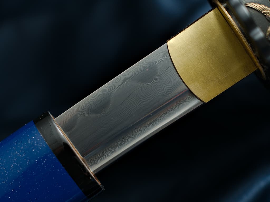 Katana « Hoshizora » (星空 ciel étoilé), forge Damas, véritable hamon #Terressens Katana « Hoshizora » (星空 ciel étoilé), forge Damas, véritable hamon #Terressens