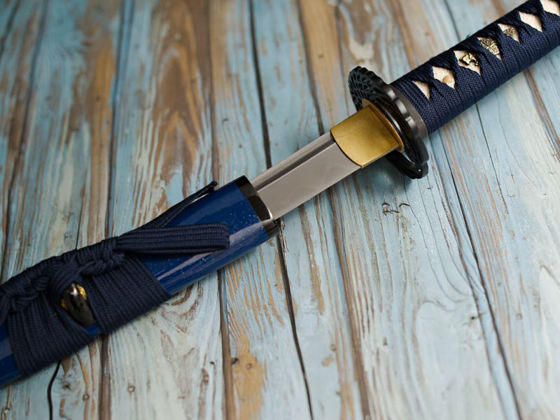 Katana « Hoshizora » (星空 ciel étoilé), forge Damas, véritable hamon #Terressens Katana « Hoshizora » (星空 ciel étoilé), forge Damas, véritable hamon #Terressens