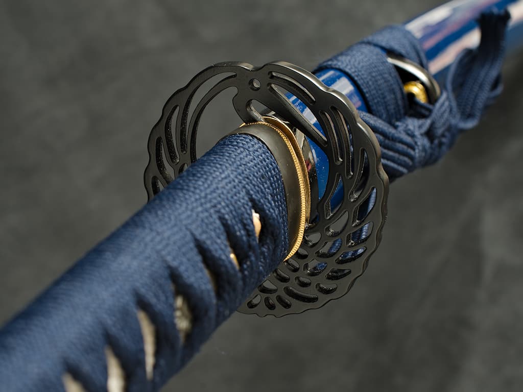 Katana « Hoshizora » (星空 ciel étoilé), forge Damas, véritable hamon #Terressens Katana « Hoshizora » (星空 ciel étoilé), forge Damas, véritable hamon #Terressens
