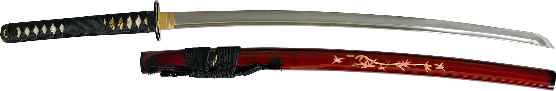 Katana « Kouryuu » (興隆, floraison, épanouissement, essor, développement), décor bambou et colibris, forge Soshu Kitae, véritable hamon, affûtage main #Terressens