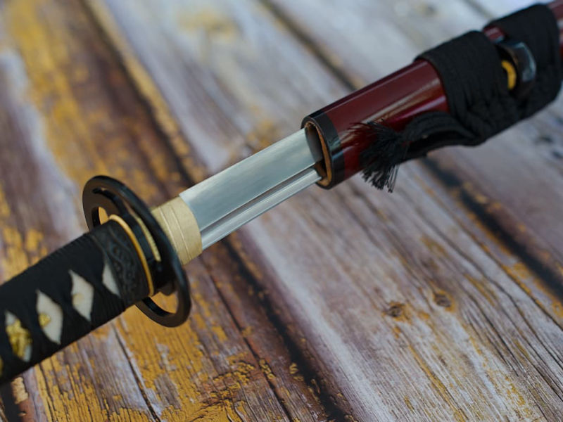 Katana « Kouryuu » (興隆, floraison, épanouissement, essor, développement), décor bambou et colibris, forge Soshu Kitae, véritable hamon, affûtage main #Terressens