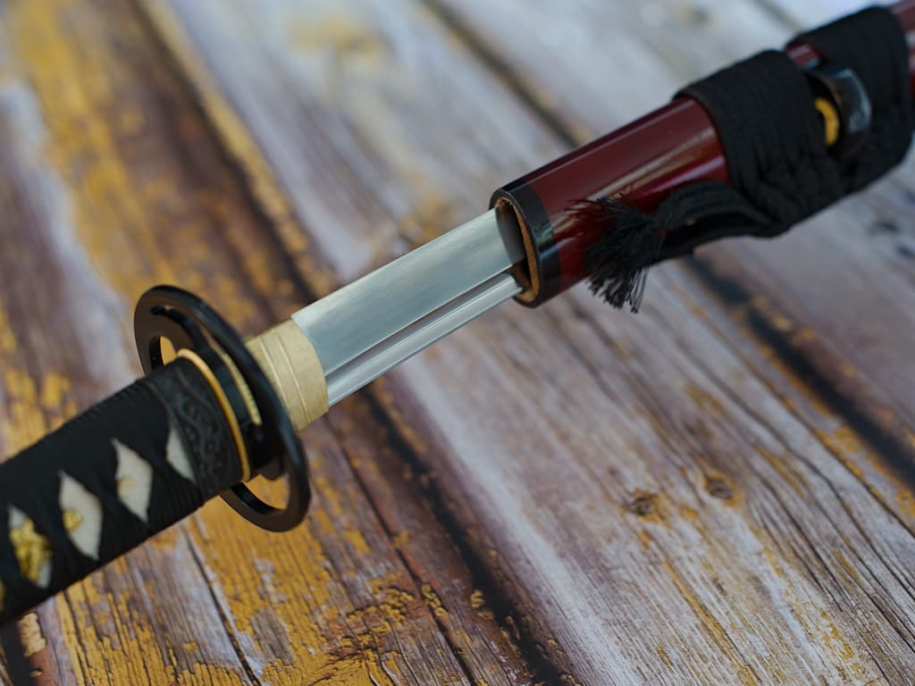 Katana « Kouryuu » (興隆, floraison, épanouissement, essor, développement), décor bambou et colibris, forge Soshu Kitae, véritable hamon, affûtage main #Terressens