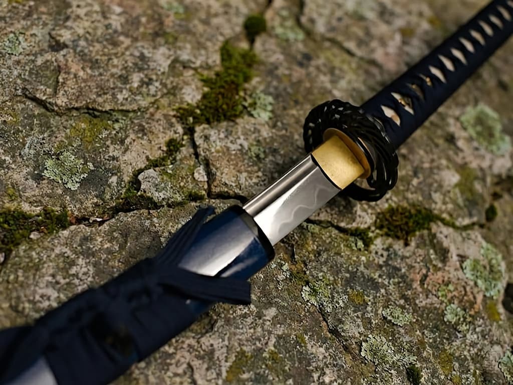 Wakizashi « Hoshizora » (星空 ciel étoilé), forge Damas, véritable hamon #Terressens