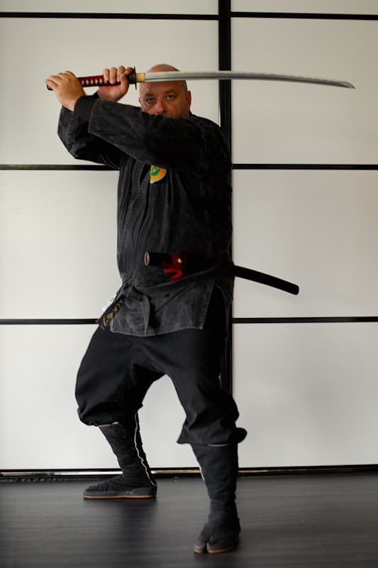 Pratiquant contemporain de ninjutsu, Sébastien Camus, Bujinkan Kageryu Dōjō, Carpentras, France