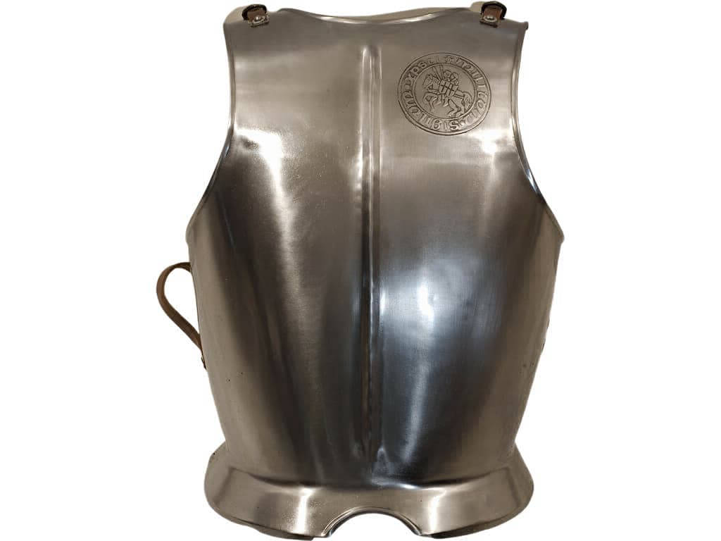 Plastron de collection avec sceau templier ☩ Sigillum ⫶ Militum ⫶ Xpisti en relief Plastron de collection avec sceau templier ☩ Sigillum ⫶ Militum ⫶ Xpisti en relief