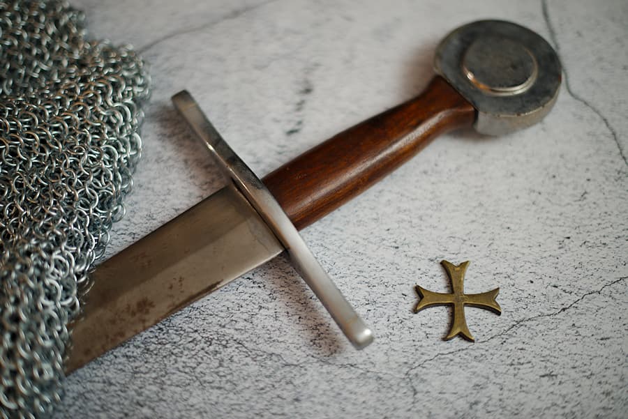 Chevalier Templier Epee Dague Piece D Armure
